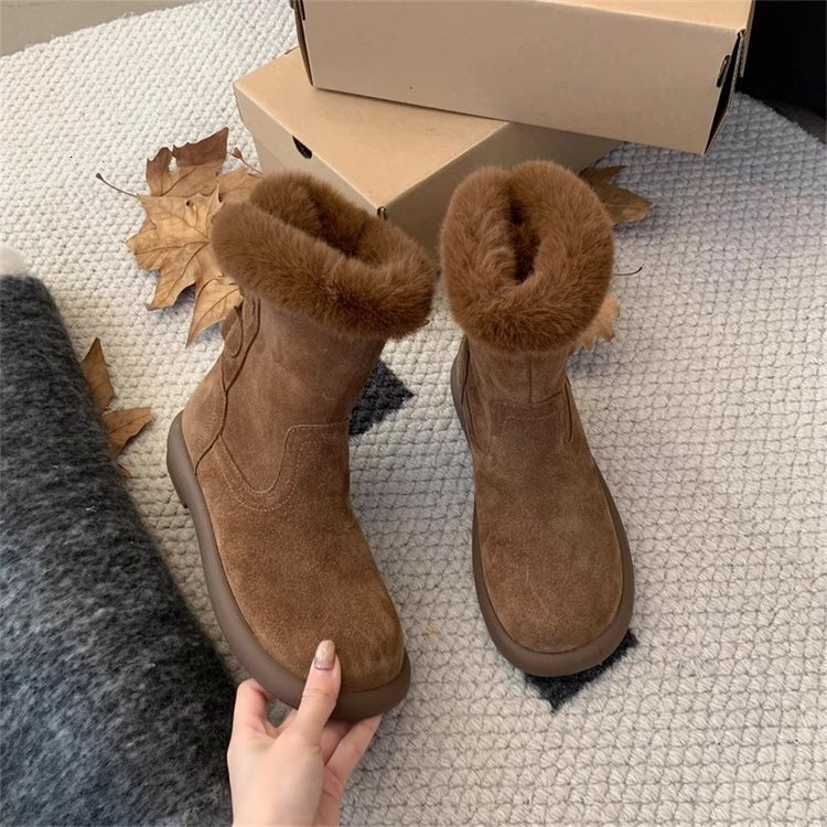 ddmytiger Thick soled plush cotton snow women's shoes 2024 new autumn and winter warm casual short Martin boots ddmythur