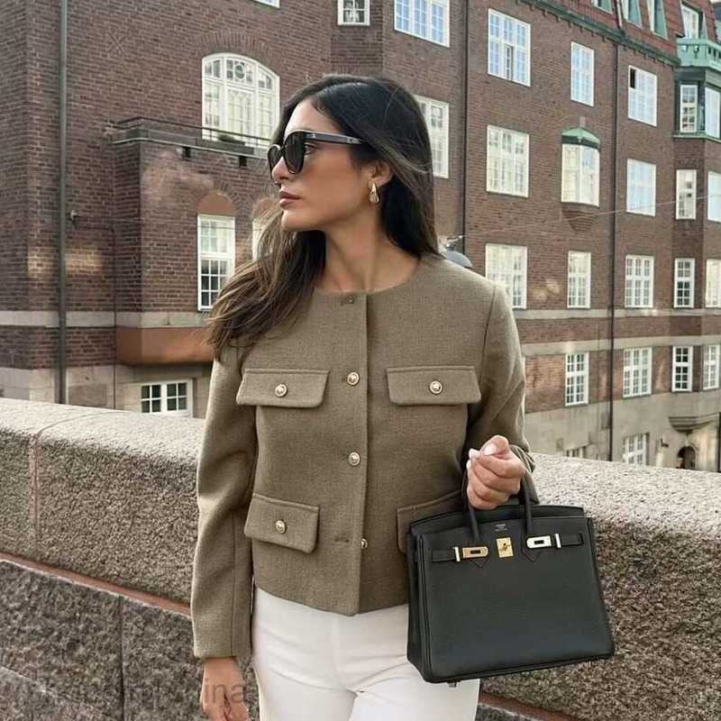 Women Jackets Coats Autumn and Winter New Women's Wear Style Fashion Button Decoration Short Suit Coat