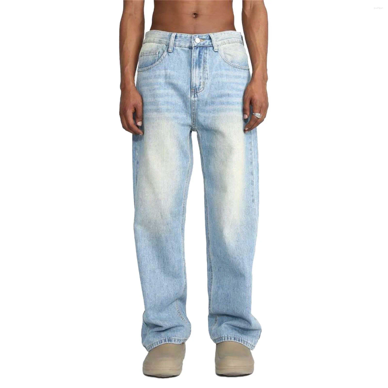 2025 S Fashion Designer Men S Jeans Loose Casual Pants With Trendy Polished White Design Mid Waist