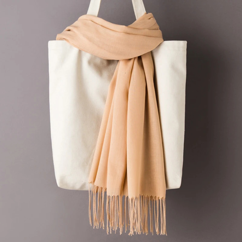 Womens autumn cotton scarf solid color tassel thin scarf soft plain weave shawl Foulard adhesive winter warm shawl 241017