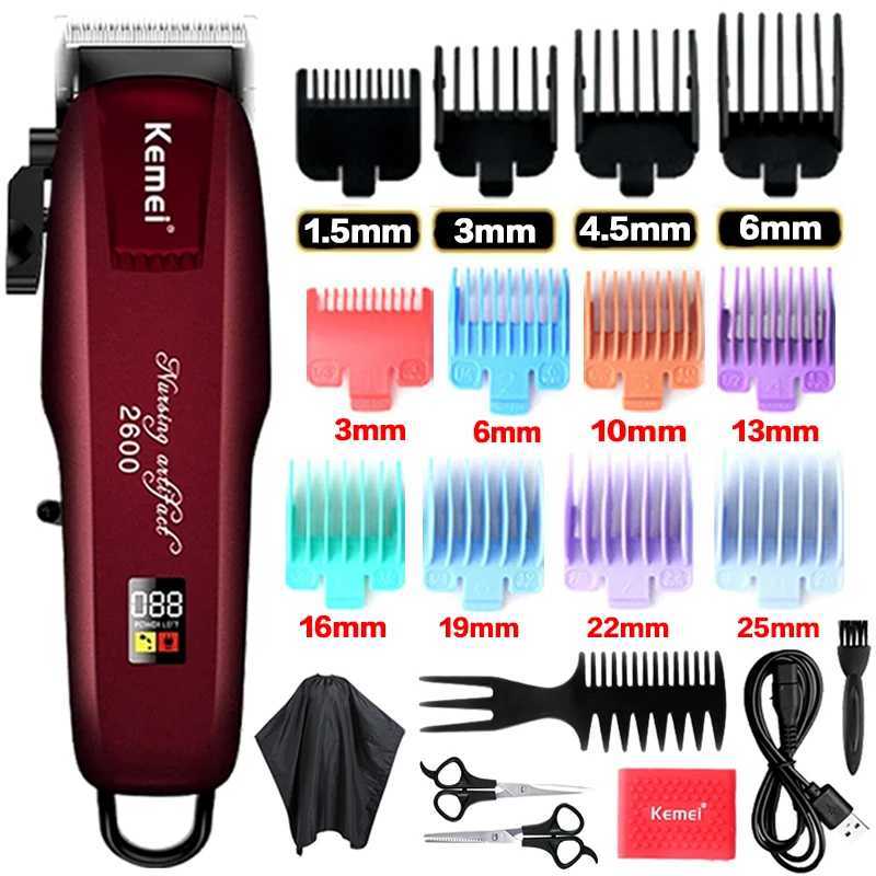 Kemei Electric Hair Clipper Professional Hair Clipper Mens Barber Beard Trimmer Rechargeable Hair Clipper W241017