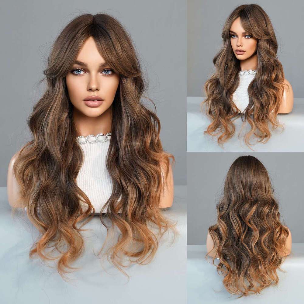 Jinhua Wig, Long Curly Hair With Split Bangs, High-Quality Synthetic High-Temperature Silk Wig