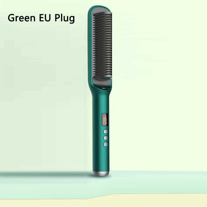 Hair Straightener Brush Ionic Straightening Brush Hot Brush Anti-Scald Hot Comb with Digital LCD Display Hair CombXJ241016