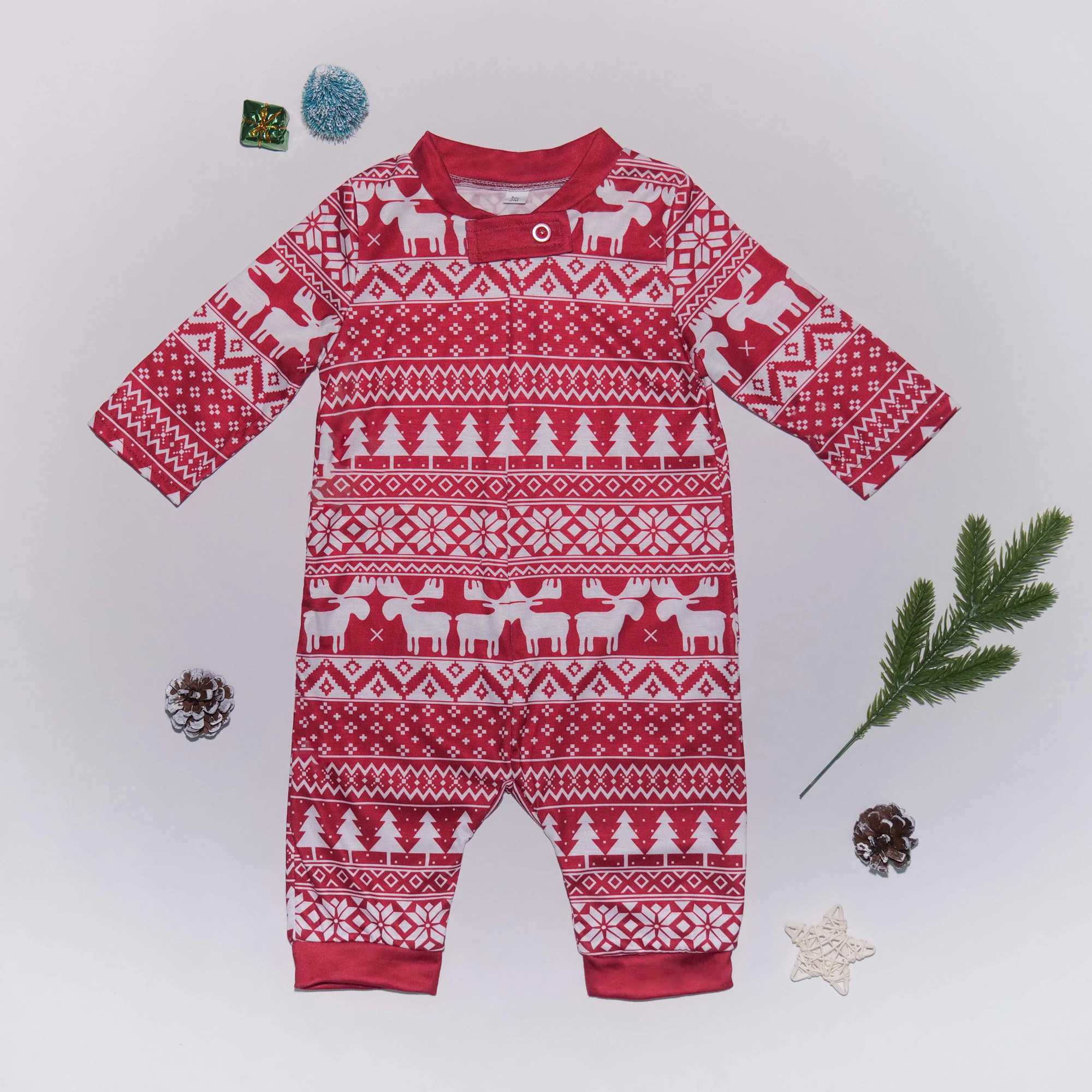 Christmas Gift Family Pajama Full Print Adult and Child Matching Set 2-piece Set Baby Dog Hoodie Soft Pjs Christmas Appearance W241015