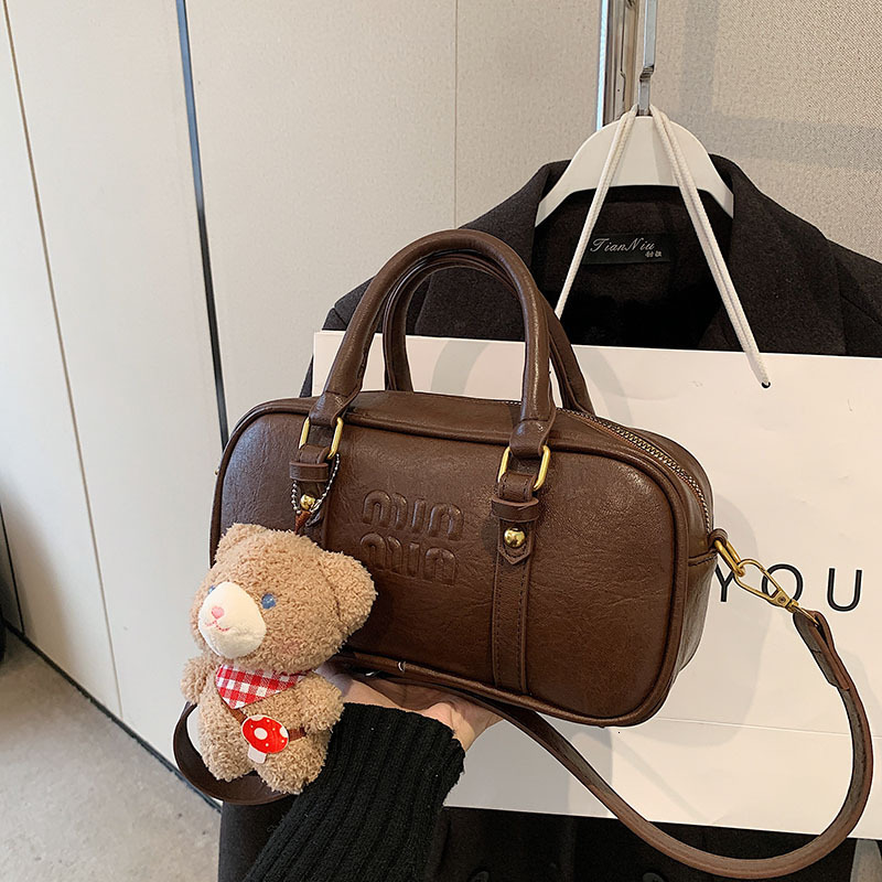 Designer bag autumn/winter new lychee pattern diagonal cross single shoulder zipper women's handbag