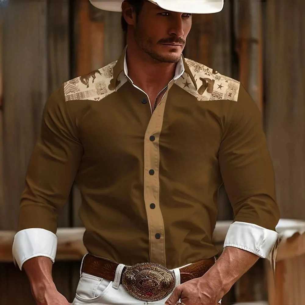 2024 New Retro Print Shirt HAWaii Fashion Holiday Casual Long-sLeeved Shirt Mens Large Size Lapel Button Up Top LX241017