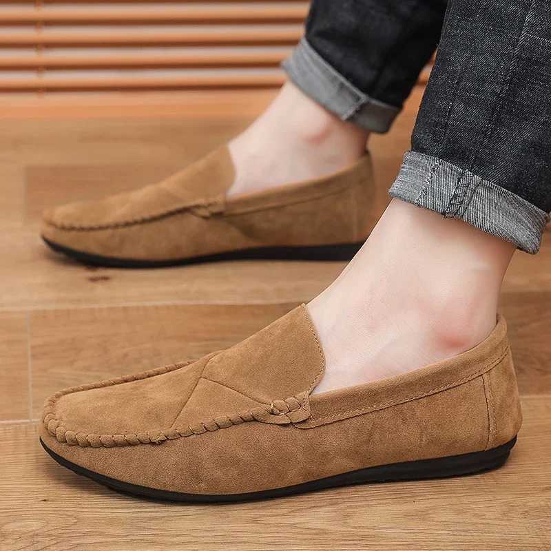 Fi Suede Men Casual Shoes Male Lazy Shoes Breathable Comfort Slip- Mens Driving Shoes Luxury Brand Loafers XJ250614