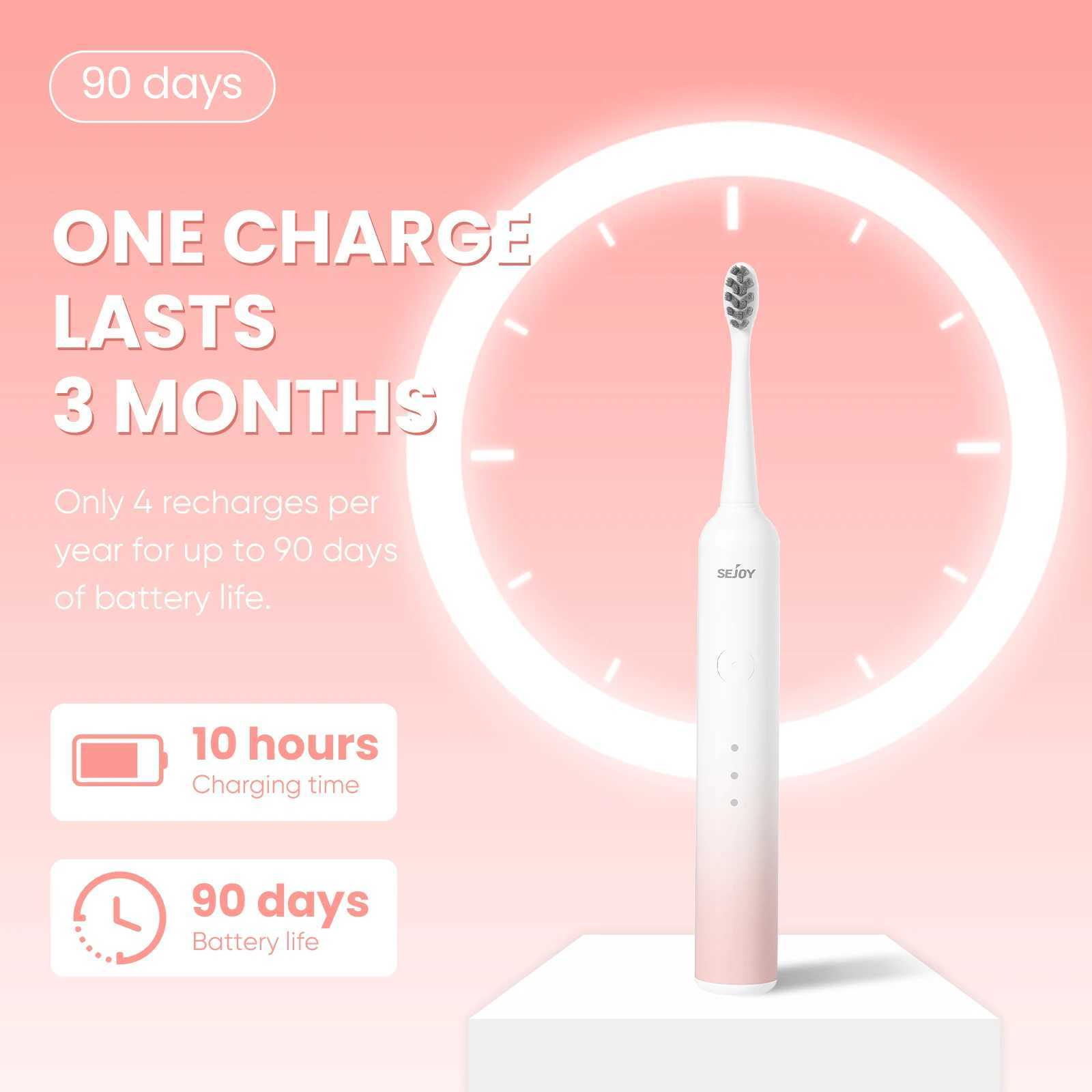 Sejoy Intelligent Sonic Electric Toothbrush Oral Cleaning Personal Care Equipment IPX7 6 Mode Charging Automatic Toothbrush M241017