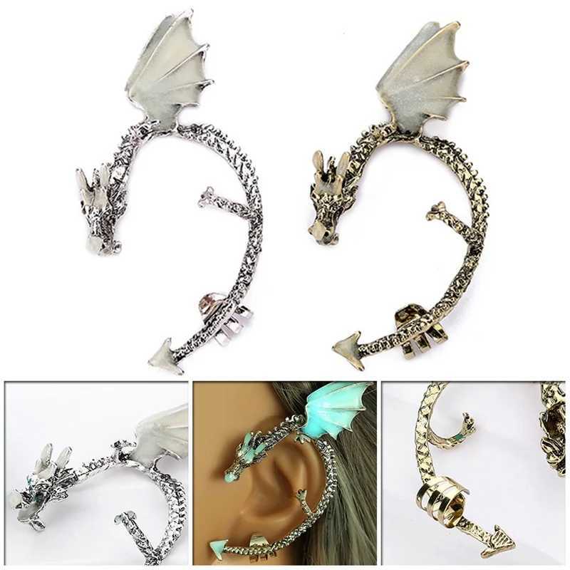 1Pc Dragon Ear Cuff Night Light Earrings Night Light Dragon Ear Clip Earrings Womens Girls and Boys Jewelry Gifts W241017