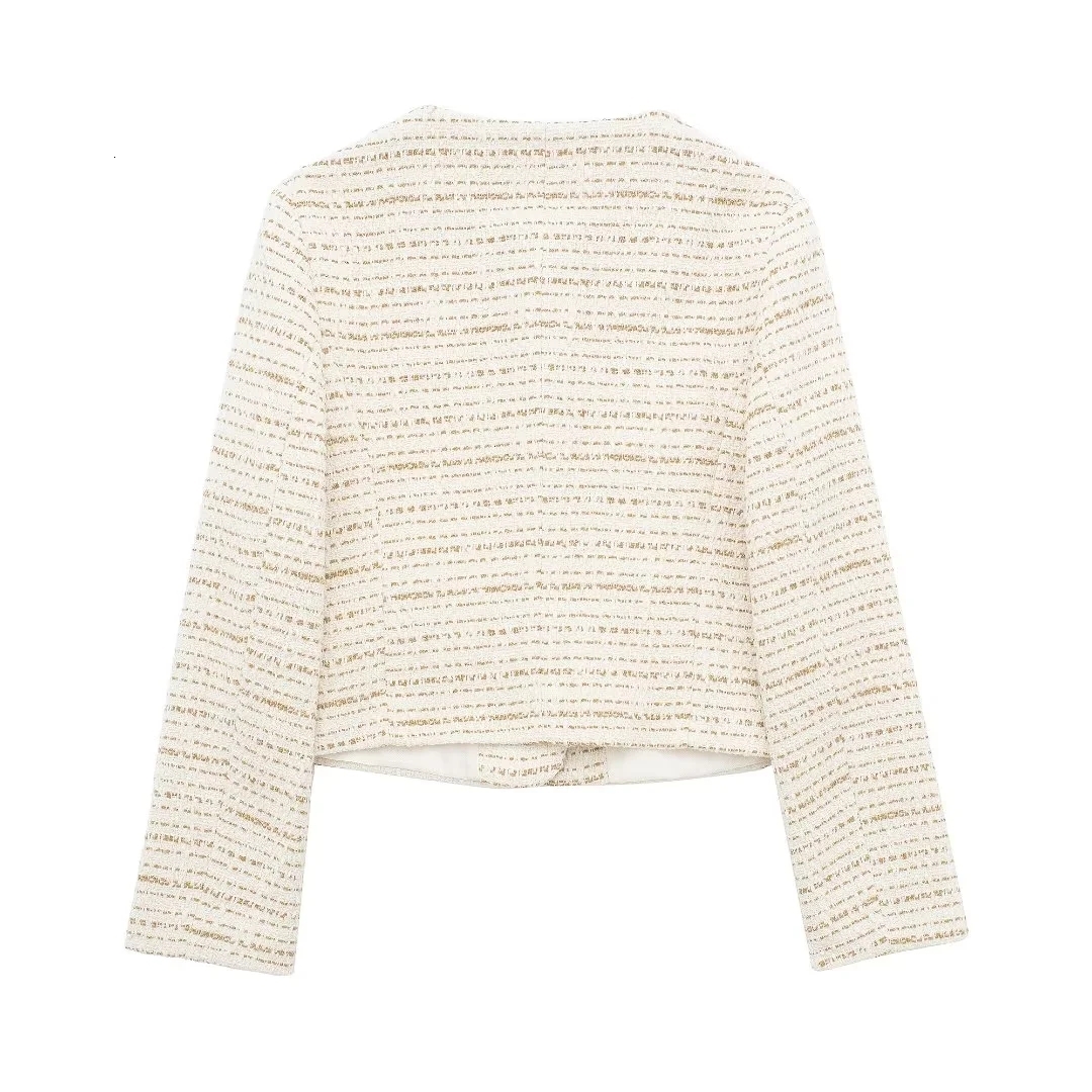 Blazers Women's Jackets Coat With Button Long Sleeve Cropped Top Elegant Fashion 2024 Inszartrafs Outwear Chaquetas Para Mujeres