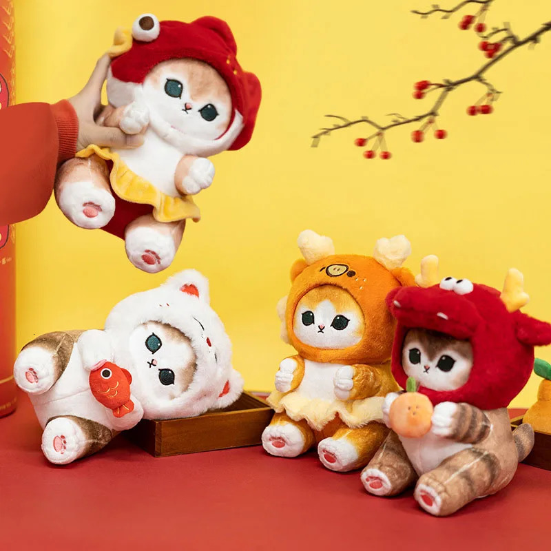 Real Mofusand Cat Wealth Sandy Cat Good Luck Series Plush Doll Cute Cartoon Sofa Bed Decoration Christmas Gift 241017