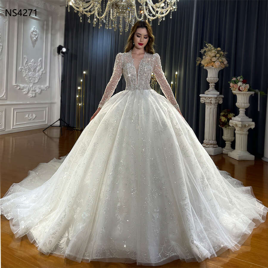 Elegant Beading Bridal Dress Ball Gown