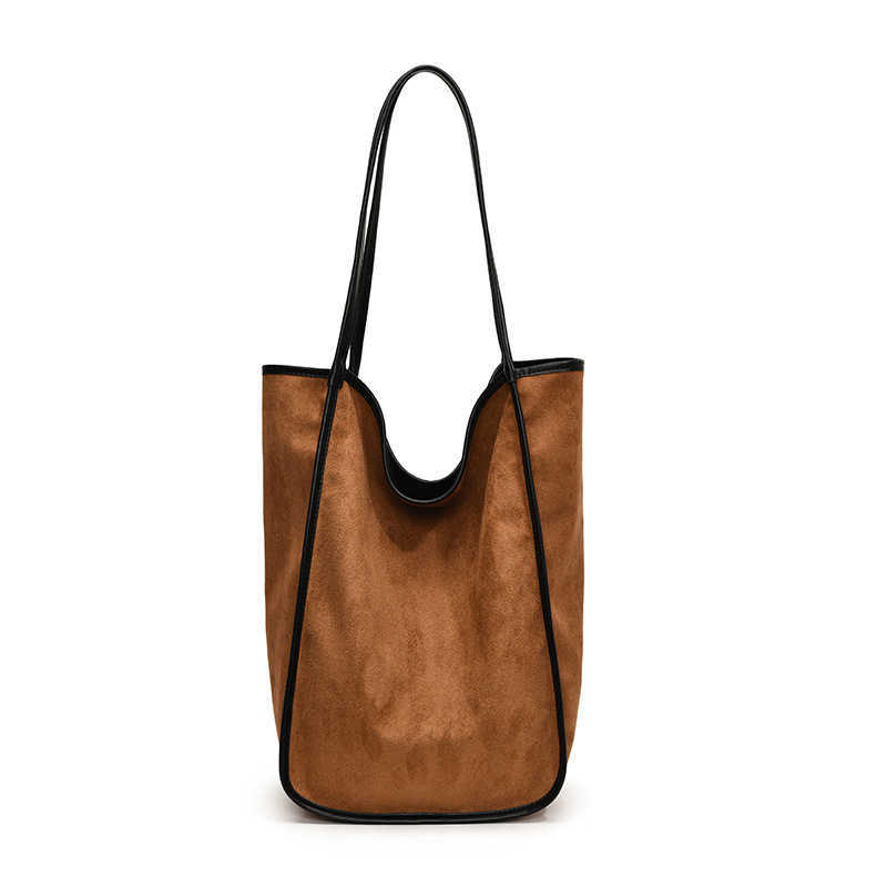 Large Capacity Commuter Bag Milard Bucket Tote Bag Autumn/Winter Handheld Shoulder Bag 241015
