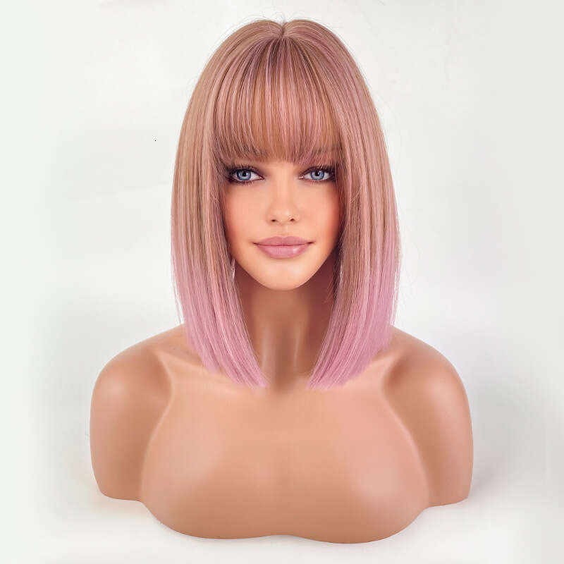 Short Haired Female Wig With Bobo Head, Natural Full Head Set, Imitating Real Human Style, Synthetic Bob Hair