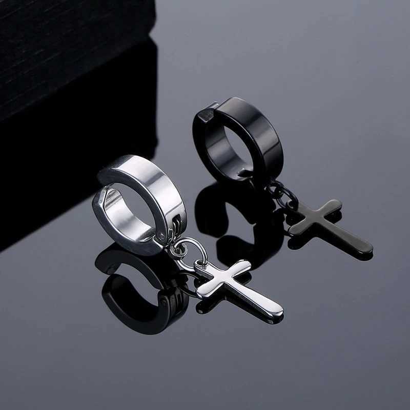1/10 pair stainless steel non perforated magnetic stud earrings unisex CZ magnetic ear clip womens and mens punk hip-hop earring set W241017