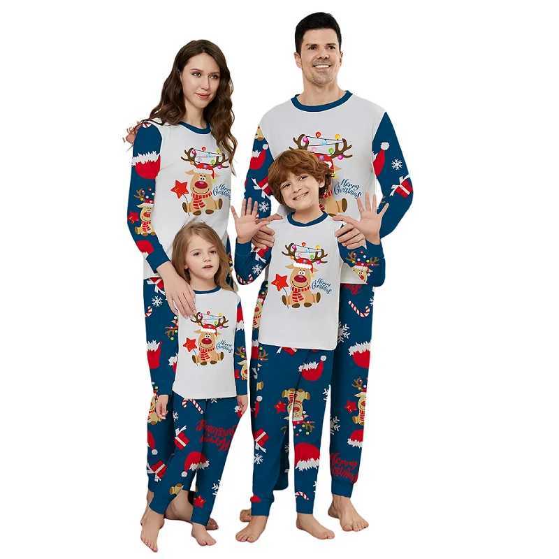 2015 Christmas Family Matching Pajamas Happy Christmas Dear Printed Pjs Adult Childrens Clothing Set Baby Hoodie+Dog Clothing W241015