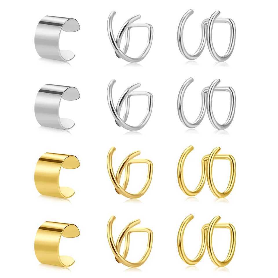 2 pieces of stainless steel adjustable earrings cuffs spiral cardboard box clip packaging earrings without perforations lip rings jewelry W241017