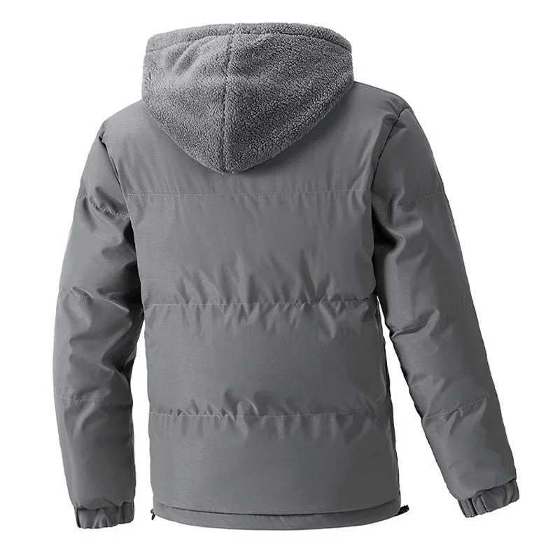 8XL fluffy Jacket Mens Thick Warm Plus Size Winter Jacket Mens Cotton Wool Lined Hooded Park Fake Two Piece Jacket X2410171