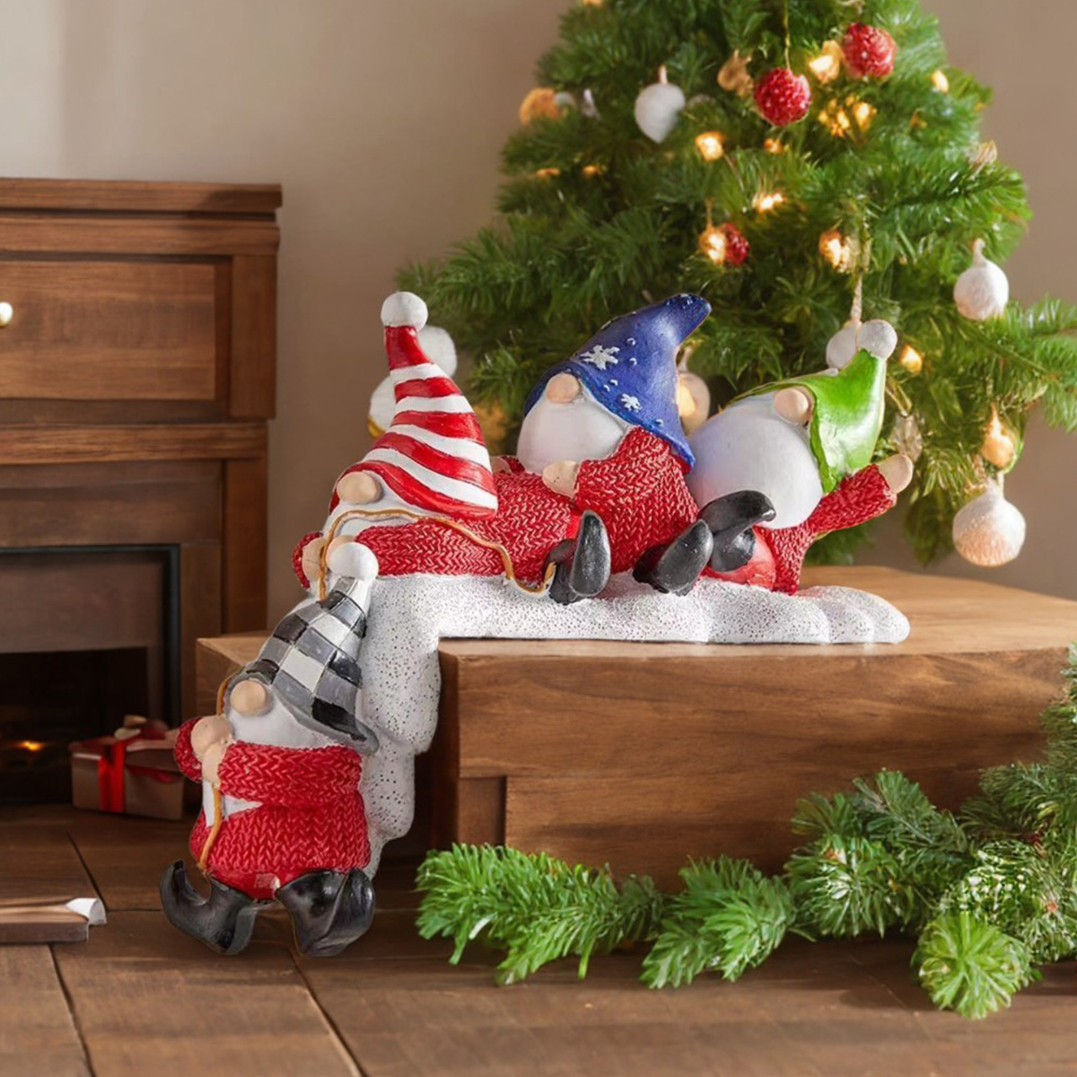 Christmas Christmas Decorations Resin Statue Bookshelf Collectible Gnome Characters