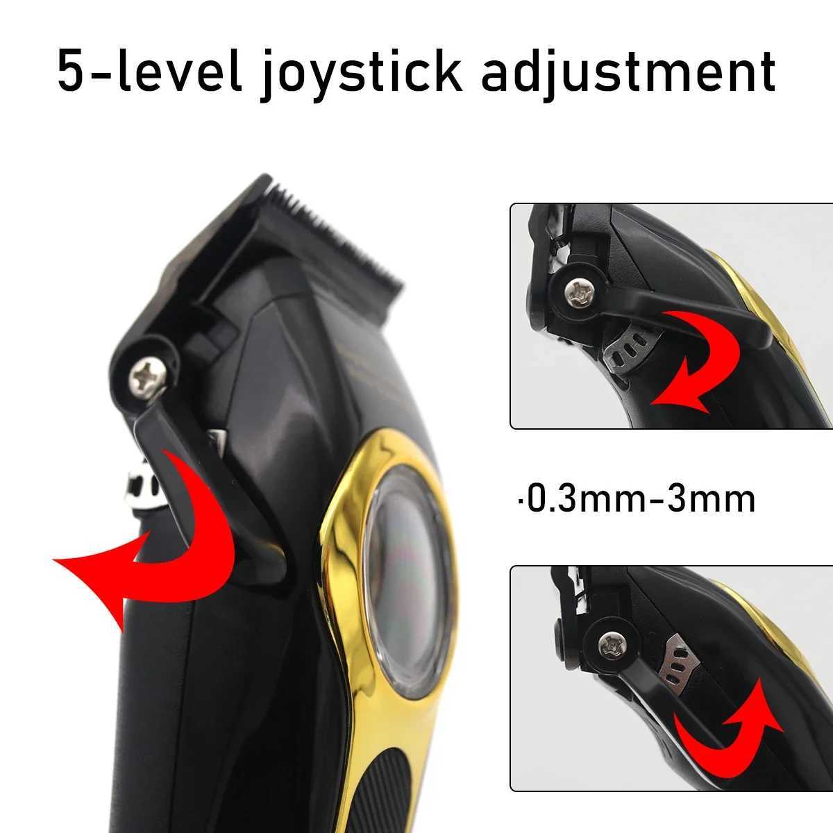 KEMEI KM-2373 Magnetic Motor Professional Mens Hair Clip DLC Blade with Base Charger Hair Clip Trimmer W241017