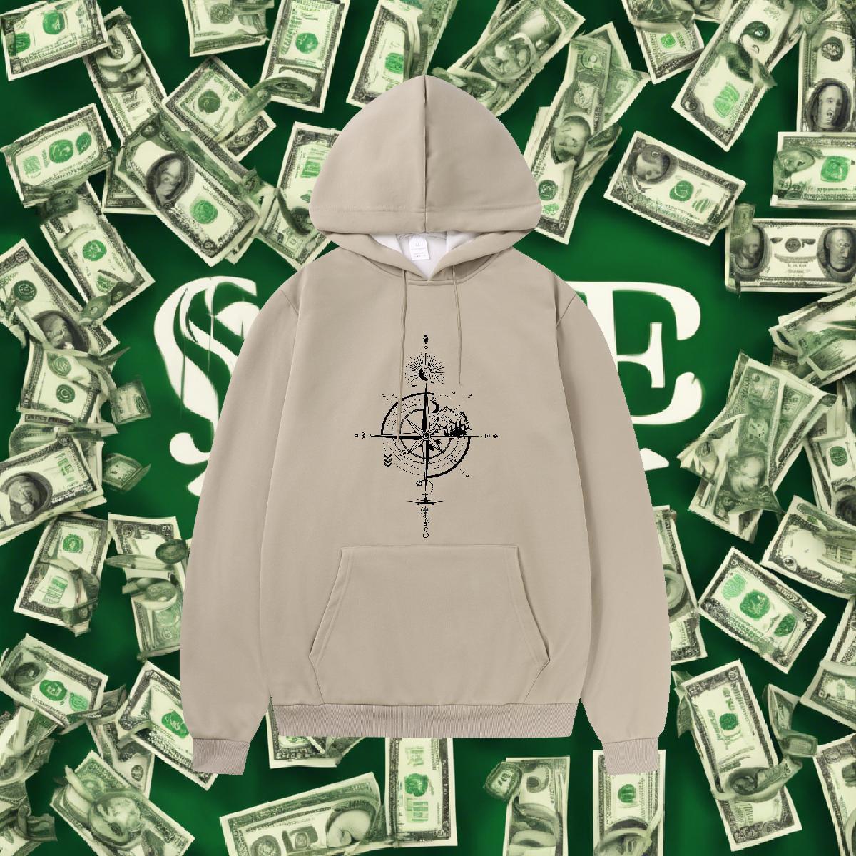 2024 DIY Hooded Sweatshirt Hooded Collar Breathable Unisex Hoodie Outdoor Pullover Hoodie Oversized 2XL 3XL Cotton 350g