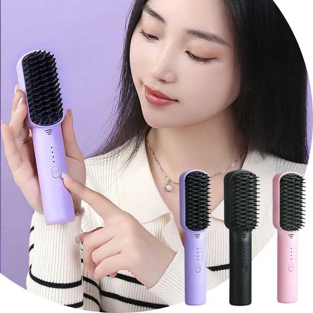 Wireless Hair Straightener Brush Negative Ions Do Not Hurt Hair Mini Portable Hair Styling Hair Cordless Straightening Comb Q0M9XJ241016