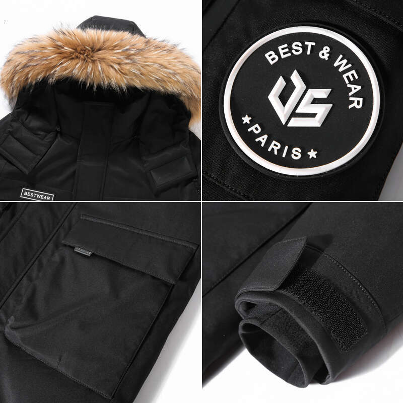Asesmay 2021 Brand Clothing Long Down Jacket Men's Winter Casual Thicken Coat Natural Fur Hood Trendy Fashion Snow Warm Parkas