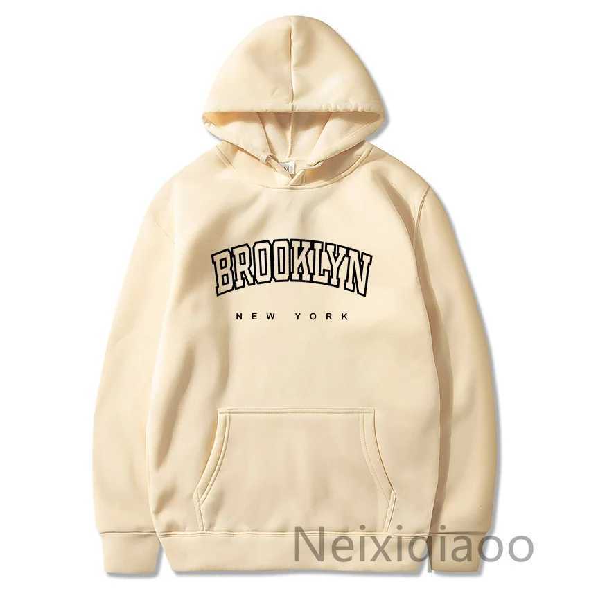 Women Brooklyn Letter USA Funny Black Hoodie Girl Autumn Winter Fleece Sweatshirts Female Harajuku Y2k ClothesX241016