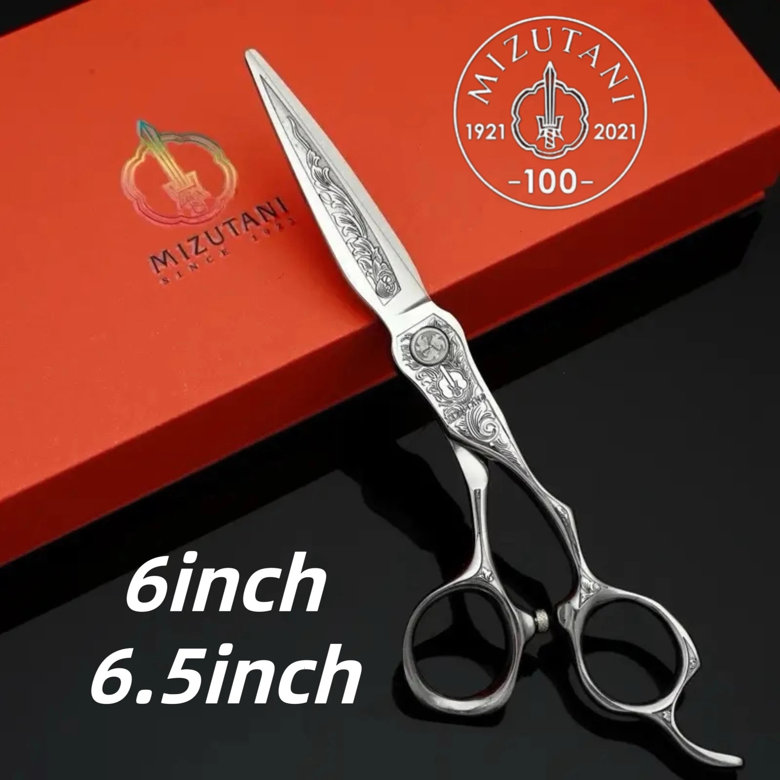 MIZUTANI 6.0-inch Tungsten Steel Pattern High grade scissors Pattern Professional Hair Salon Top Professional Barber Scissor Set 241010