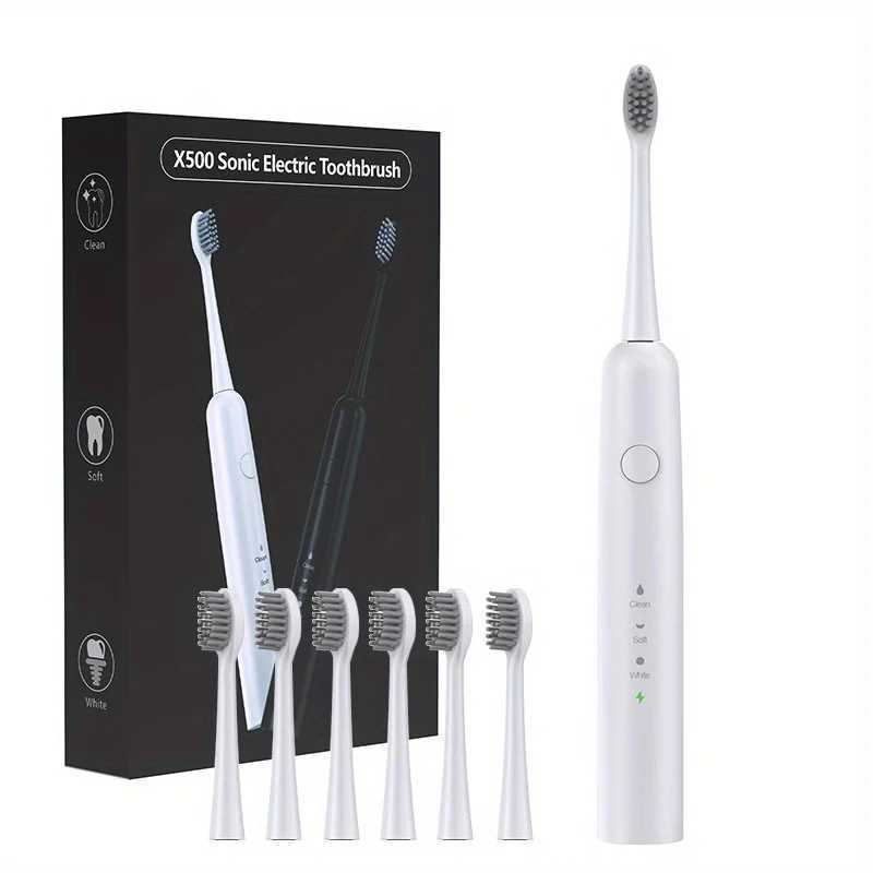 Adult Sonic Electric Toothbrush Travel Kit Advanced USB Charging Soinc Toothbrush IPX7 Waterproof Comes with 6 Toothbrush Heads M241017