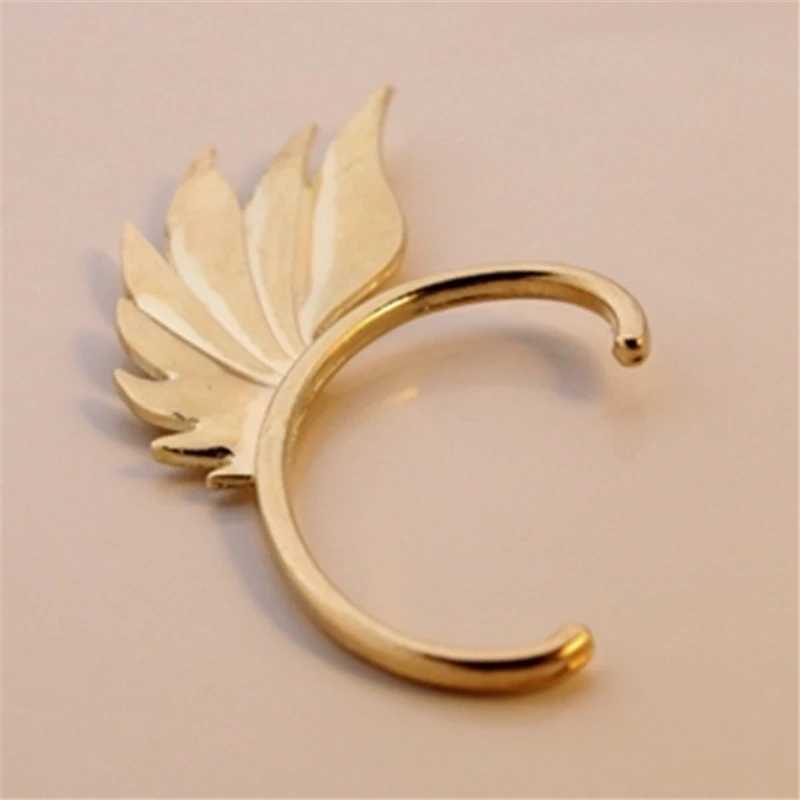 Hot Fashion Single Girl Ear Cuff Earrings 1PC Angel Feather Wings Gold Earclip Female Left Ear Punk Earclip Jewelry Gift W241017