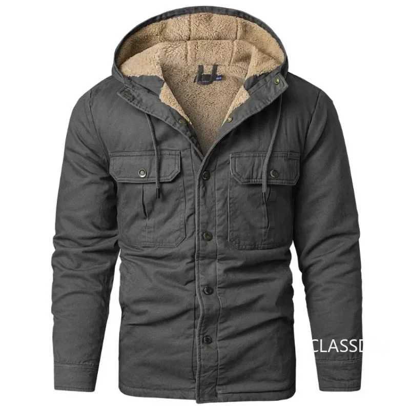 New Winter Mens Casual Shirt Coats Harajuku Hoodie Loose Shirt Jacket High Quality European Style Mens Wool Warm Jacket Size 2XL X241017