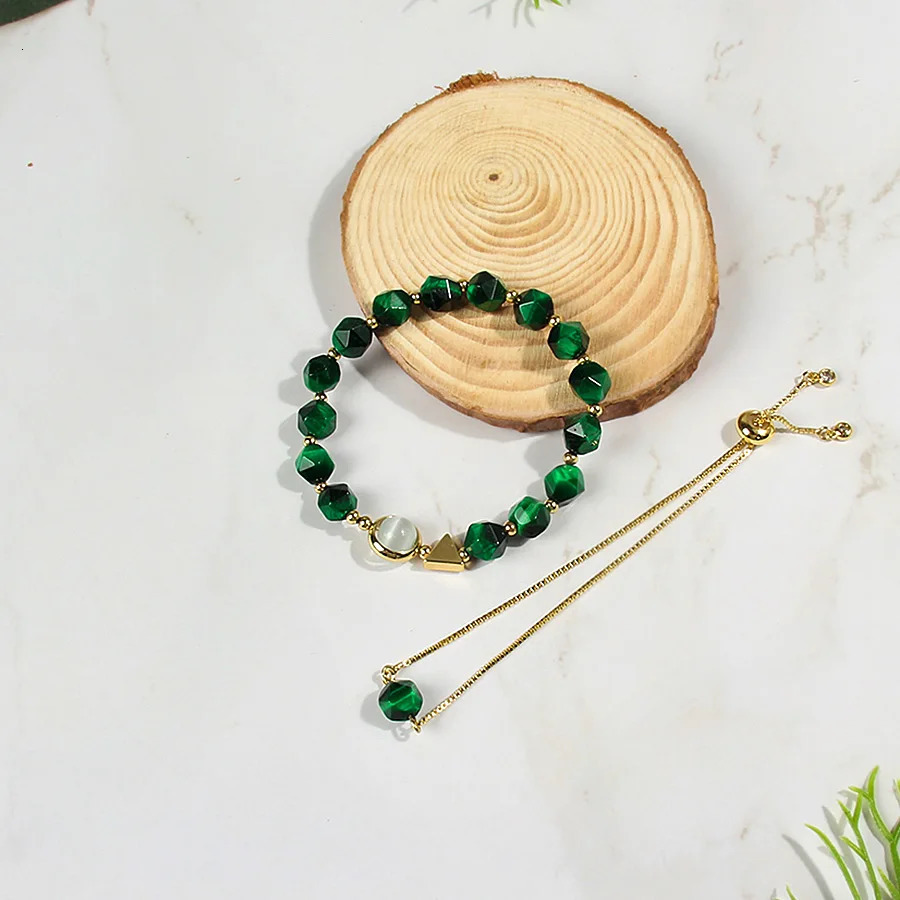 Fashionable natural tiger eye stone bracelet ious double-layer elastic bead bracelet womens casual party bracelet 241017