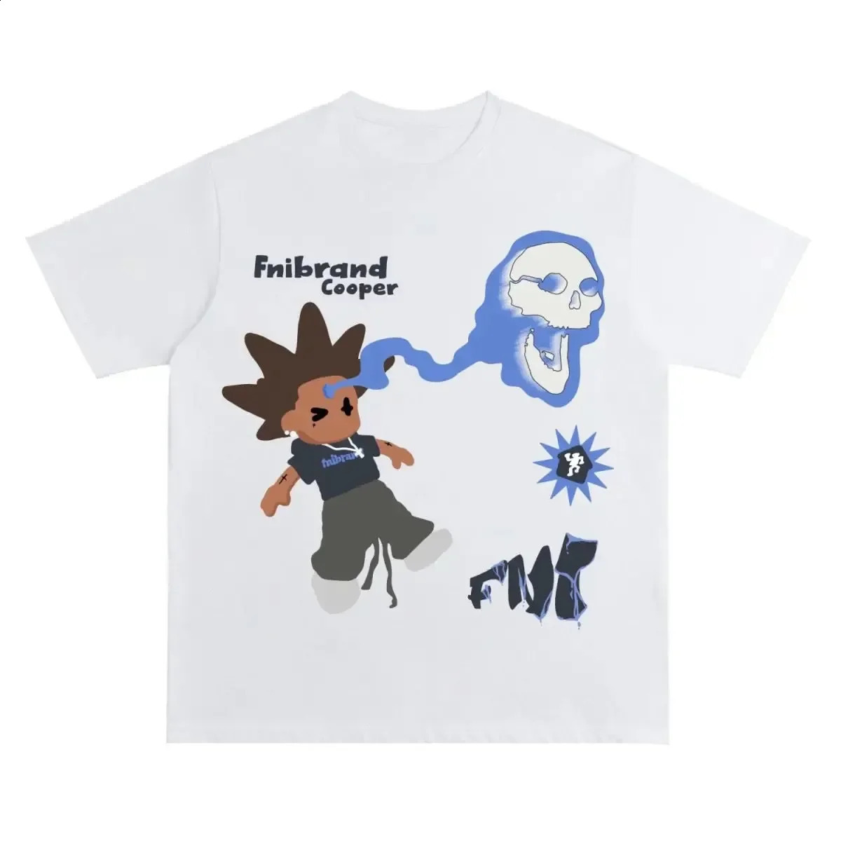Y2K Hip Hop Letter Printed T Shirt Cartoon Oversized Tops Harajuku Fashion Casual All Match Loose Streetwear 241017