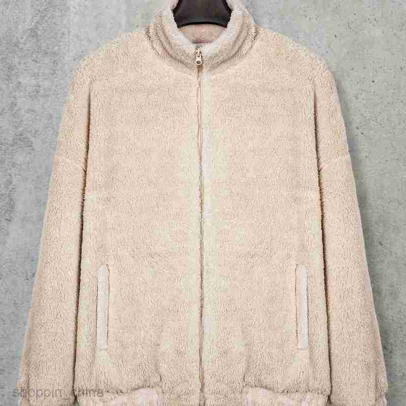 Men's Jackets Coats Men's coat, autumn and winter double-sided velvet warm jacket, loose stand up collar sweatshirt