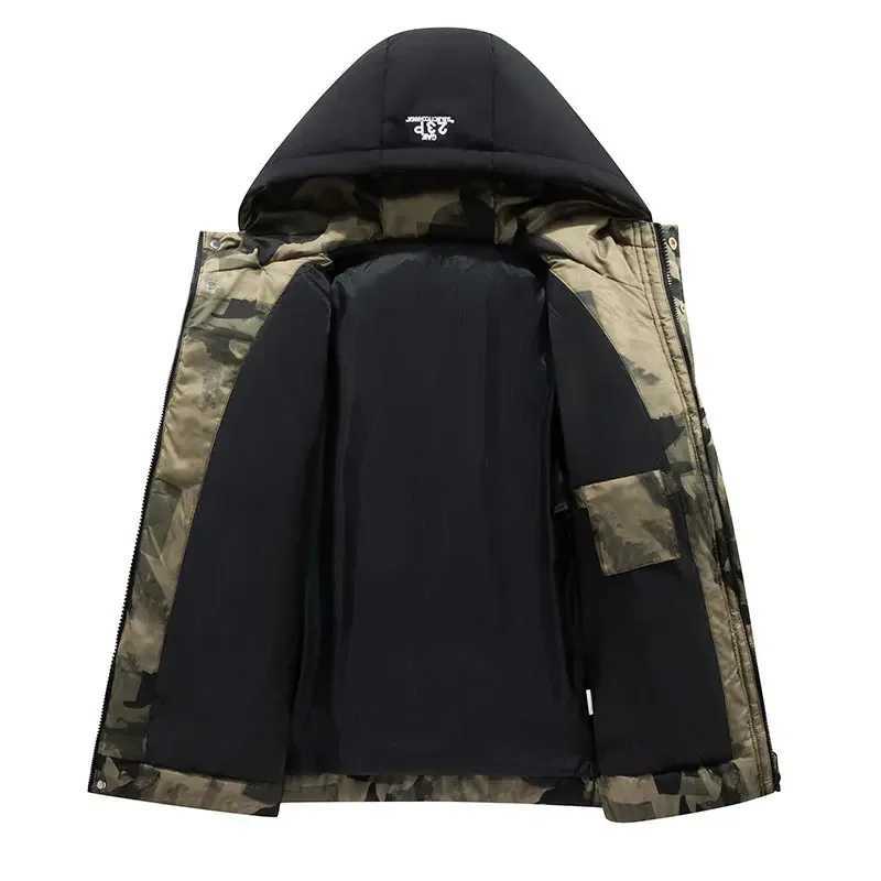 Mens cotton clothing autumn and winter new item windproof loose outdoor camping hooded jacket mens fashion jacket X241017