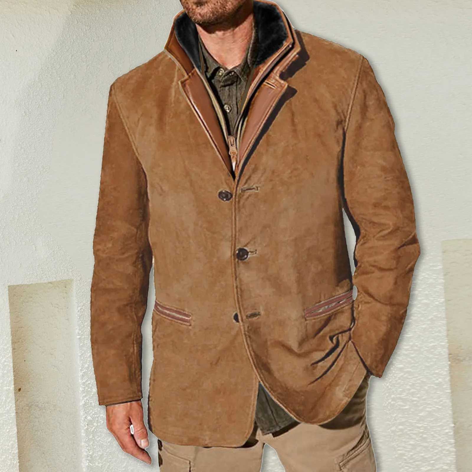 Men And Qomen Heavy Industry Vintage Work Retro Casual Men High Street Patchwork Color Windbreaker CoatsXJ241017