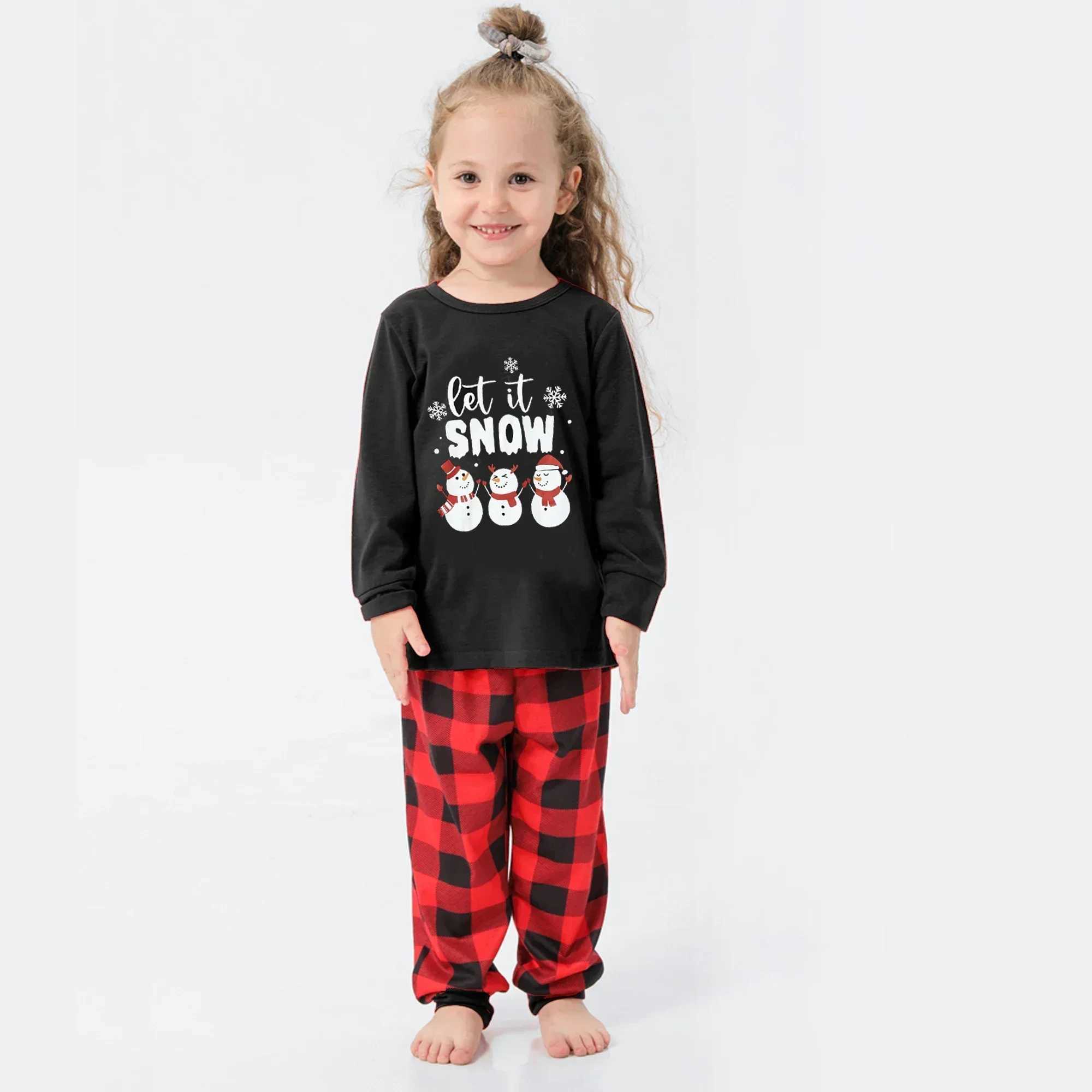 2024 New Snowman Printed Christmas Pajama Set Mother Father Children Matching Clothing Soft 2-piece Set Pajama Baby jumpsuit Family Appearance W241015