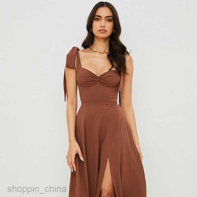 Basic Casual Women Dresses Strap dress, vacation dress, backless sexy chiffon long dress, big skirt