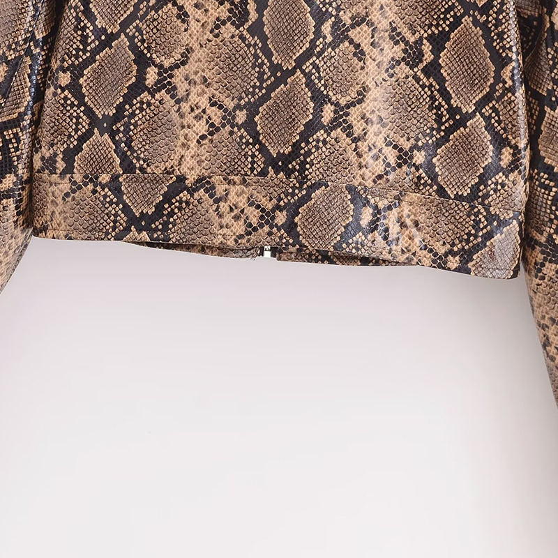 Leopard Print Leather Jackets Women's Fur Long Sleeve Cropped Outwear With Zipper 2024 Inszart Elegant Pu Coat Woman Tops