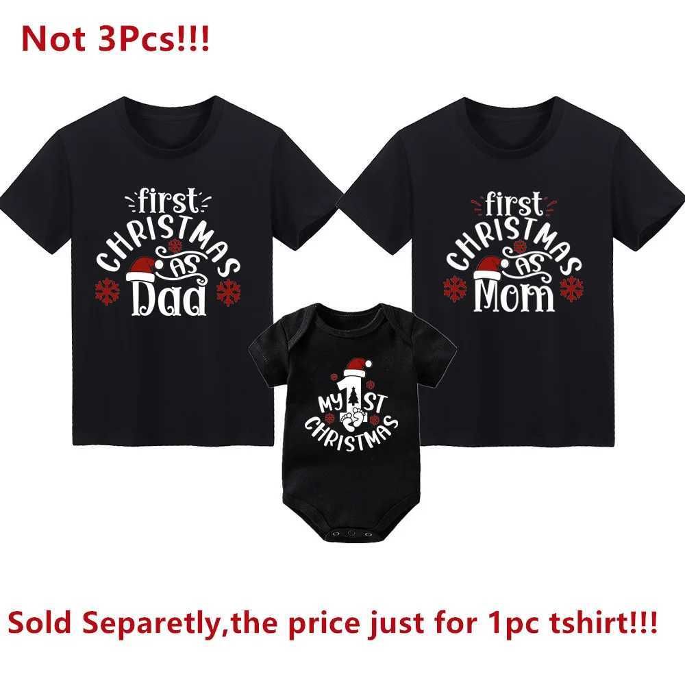 1 family Christmas matching set 1 Christmas printed dad mom shirt baby jumpsuit family clothing family party gift shirt W241015