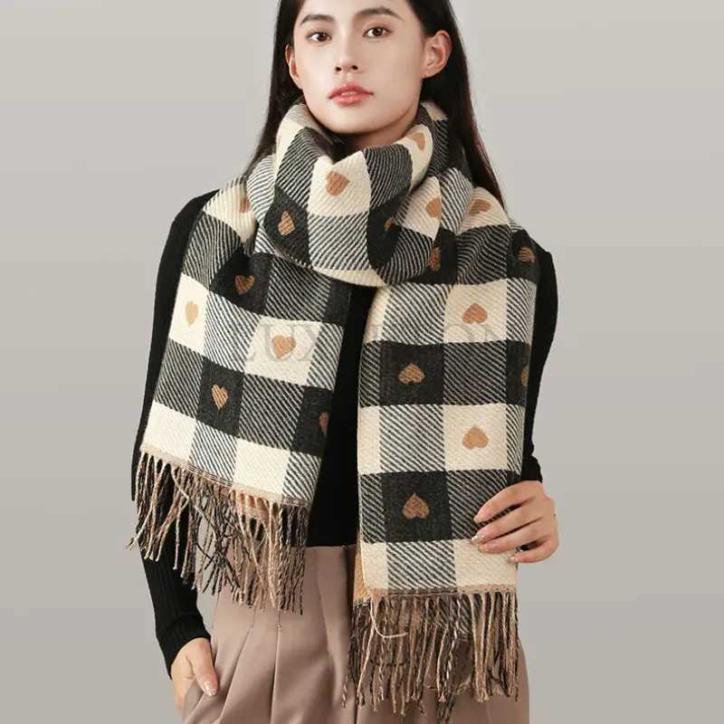 Scarves Wen Knitted patterned Plaid Girl Winter Keep Warm College Fashion and Leisure Chic Classy Fem X241017