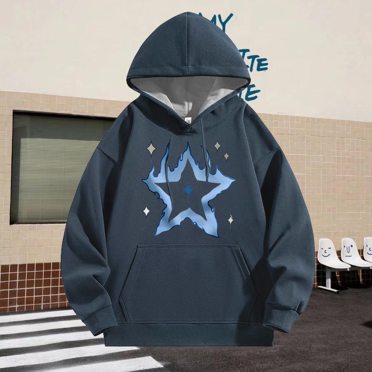 Fashion Casual Man Hoodie Breathable Cool Design Men Hoodie Hip Hop Street Tops Pullover Hoodie Customized Print Thick Fleece