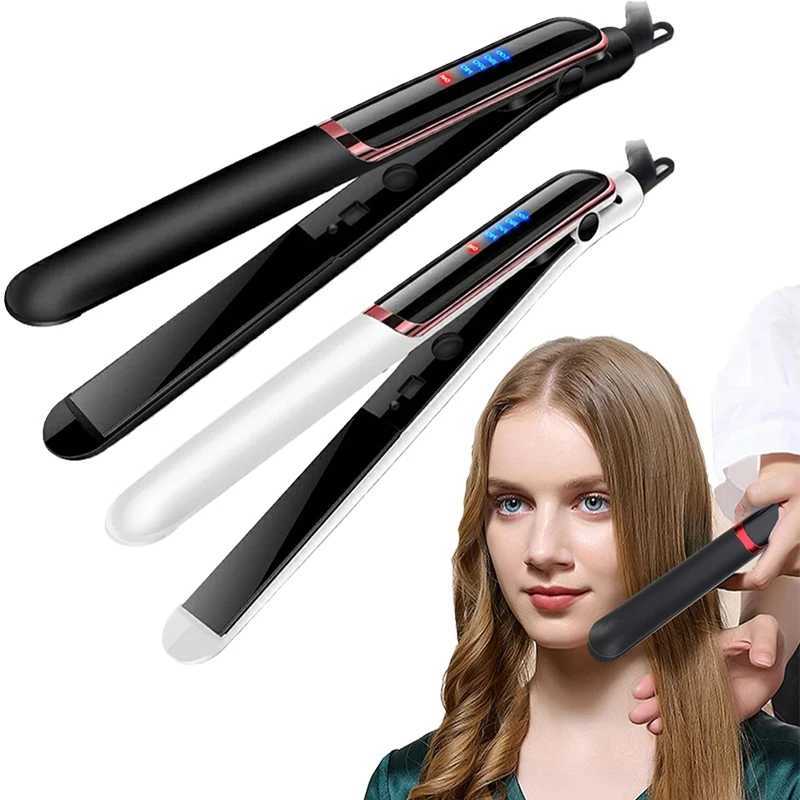 Straight Coil 2 In 1 Straightener Negative Ion Iron Electric Splint Flat Iron Hair Curler Professional Hair Straighteners PlatesXJ241016
