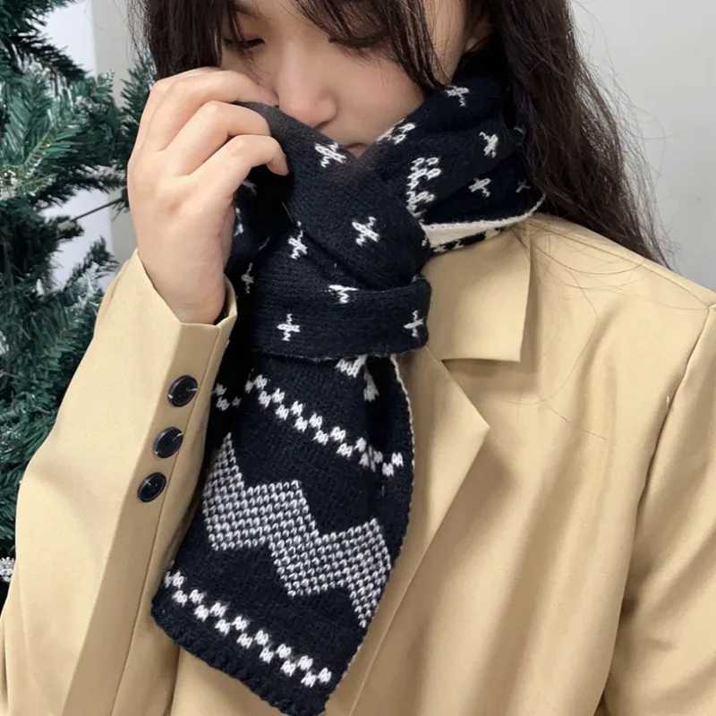 Christmas Big Deer Scarf Autumn Cold Large Area Warm Knitted Collar Holiday Cute Couple Elk Collar Warm X241017