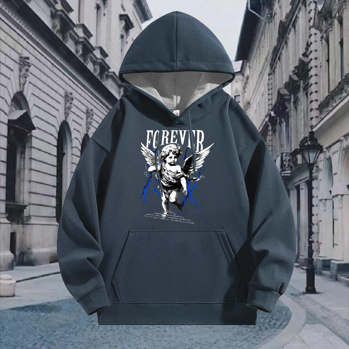 Factory Direct Hoodie Men Breathable Hooded Collar Designer Couples Hoodie Casual Beach Hoody Cartoon Print Velvet Thick