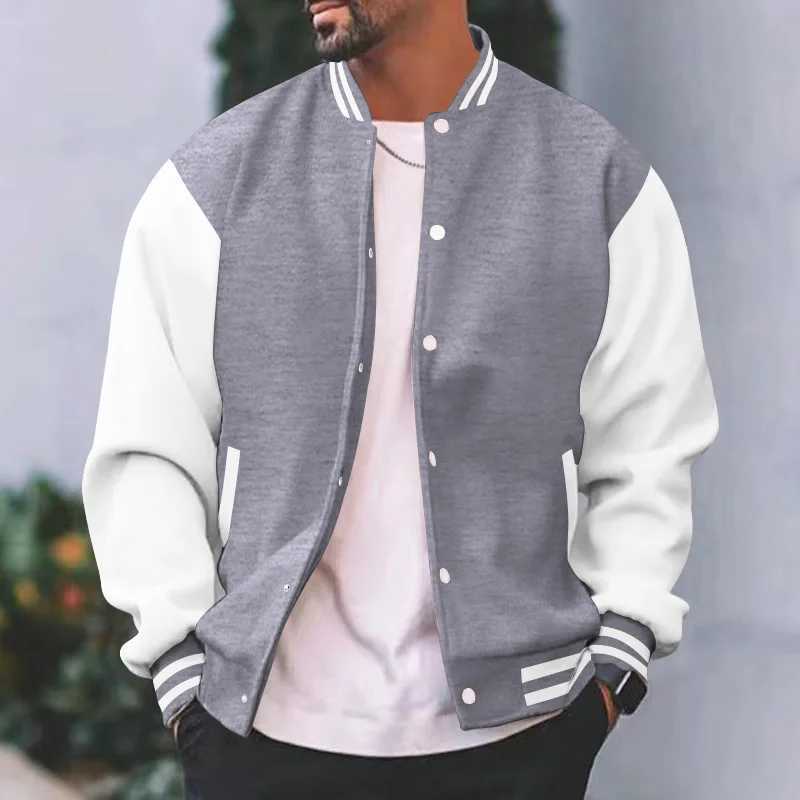 New Loose Trendy Brand Baseball Shirt Mens Fashion Bomber Jacket Mens Casual Plus Large Street Mens Coat M241017