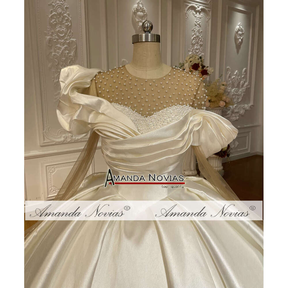 Amanda Novias Satin Pleat Wedding Dress