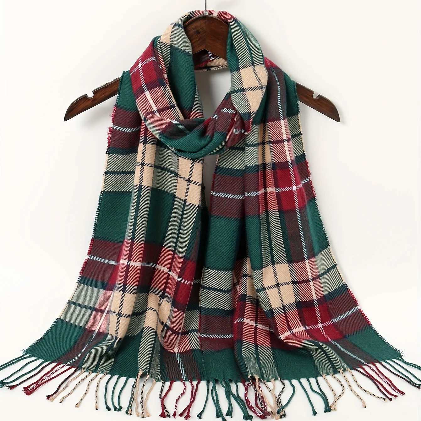 Long scarf thin plain tassel shawl mature warm windproof neck casual outdoor unisex scarf X241017