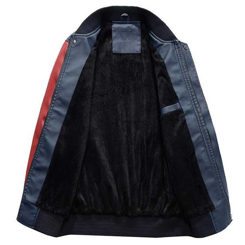 Brand Embroidered Baseball Jacket Mens Bracket Motorcycle Leather Jacket Mens Casual Wool Thick Artificial Leather Jacket M-4XL M241017